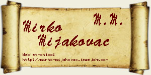 Mirko Mijakovac vizit kartica